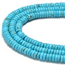 Light Blue Turquoise Heishi Disc Beads Size 3x8mm 15.5'' Strand