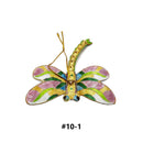 Cloisonne Christmas Tree Ornament Wiggling Dragonfly Decoration 3.5" Inches Long