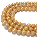 Grade B Gold Fresh Water Akoya Pearl Round Beads Size 9-12mm 15.5'' Strand