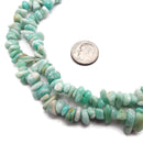 Green Amazonite Irregular Pebble Nugget Chips Beads 7-8mm 34" Strand