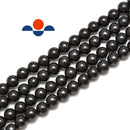 natural shungite smooth round beads