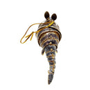 Cloisonne Christmas Tree Ornament Wiggling Armadillo Decoration 4.5" Inches Long