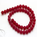 red dyed jade matte round beads