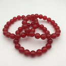 red dyed jade bracelet smooth round