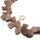 Peach Moonstone Irregular Matte Pebble Nugget Points Beads 20-25mm 15.5" Strand