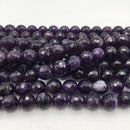 natural amethyst faceted round beads