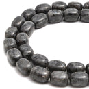 Larvikite Labradorite Smooth Round Oval Beads Size 13x18mm 15x20mm 15.5" Strand