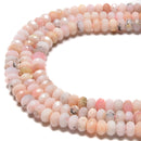 Pink Opal Hard Cut Faceted Rondelle Beads Size 5x8mm 15.5" Strand