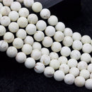 white turquoise matte round beads 