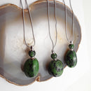 ruby zoisite perfume oil bottle pendant necklace