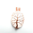 clear quartz tree pendant copper wire wrap oval