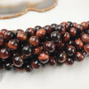 2.0mm Hole Red Tiger Eye Smooth Round Beads 6mm 8mm 10mm 15.5" Strand