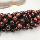 2.0mm  Hole Red Tiger Eye Smooth Round Beads 6mm 8mm 10mm 15.5" Strand