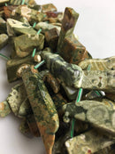 rainforest jasper rhyolite irregular Sticks Points beads