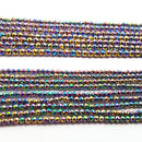 rainbow color hematite faceted round beads