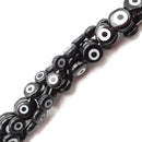 Black Evil Eye Glass Coin Discs Beads Size 6mm 8mm 10mm 15.5" Strand