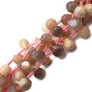 Natural Peach Moonstone Faceted Briolette Teardrop Beads Size 6x9mm 15.5" Strand