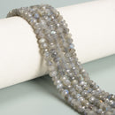 Natural Labradorite Faceted Irregular Rondelle Beads Size 4x6mm 15.5'' Strand
