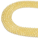 Lemon Quartz Faceted Round Beads Size 4-5mm 15.5'' Strand