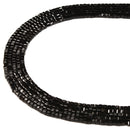 Natural Black Tourmaline Faceted Cube Beads Size 2mm 15.5'' Strand