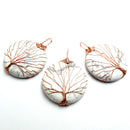 howlite tree pendant copper wire wrap round