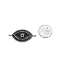 evil eye charm gold silver plated copper with rhinestones