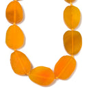 Yellow Agate Flat Oval Shape Beads Size 30x40mm 15.5'' Strand