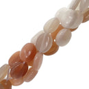 multi color moonstone smooth flat oval beads