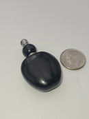 Black Obsidian Perfume / Oil Bottle Pendant Necklace Bottle Size 25x40mm