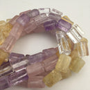 rose quartz citrine amethyst clear quartz triangle beads