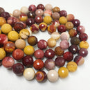 mookaite jasper faceted round beads