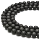 natural shungite matte round beads