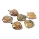 03 Natural Gemstone Heart Shape Charm Pendant Size 20mm 6PCS Per Bag Sold by Bag
