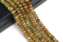 russian red green serpentine smooth rondelle beads
