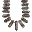 Yooperlite Graduated Top Drill Faceted Points Beads 15x30-15x45mm 15.5'' Strand