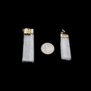 Gold Plated Selenite Raw Blade Stick Point Silver Pendant 40-50mm Sold Per Piece