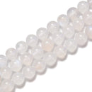 AAA Cream White Rainbow Moonstone Smooth Round Beads Size 6mm-12mm 15.5'' Str