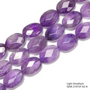 Light / Dark Natural Amethyst Faceted Oval Beads Size 12x16mm 15.5'' Strand