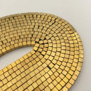 gold plated hematite smooth cube beads
