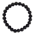 black volcanic rock lava stone bracelet