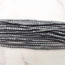 gray plated hematite matte cube beads