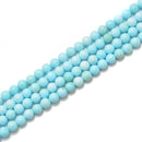 Light Blue Turquoise Smooth Round Beads 4mm 6mm 8mm 10mm 15.5" Strand