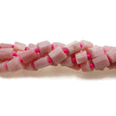 Natural Pink Opal Faceted Cylinder Tube Beads 7x10mm 15.5" Strand