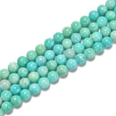 Green Blue Amazonite Smooth Round 6mm 7mm 7.8mm 8mm 9mm 10mm 12mm 15.5'' Strand