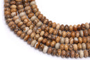 natural picture jasper smooth rondelle beads
