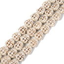 White Howlite Turquoise Double Sided Buddha Head Beads Size 13x14mm 15.5'' Str