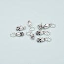 925 Sterling Silver Skull Charm Pendant Size 4x10mm 4pcs per Bag