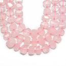 natural rose quartz faceted nugget chunk beads