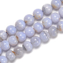 Multi Color Blue Lace Agate Smooth Round Beads Size 4-4.5mm - 8mm 15.5'' Strand