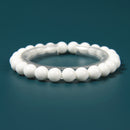 White Porcelain Smooth Round Beaded Bracelet Size 8mm 7.5'' Length